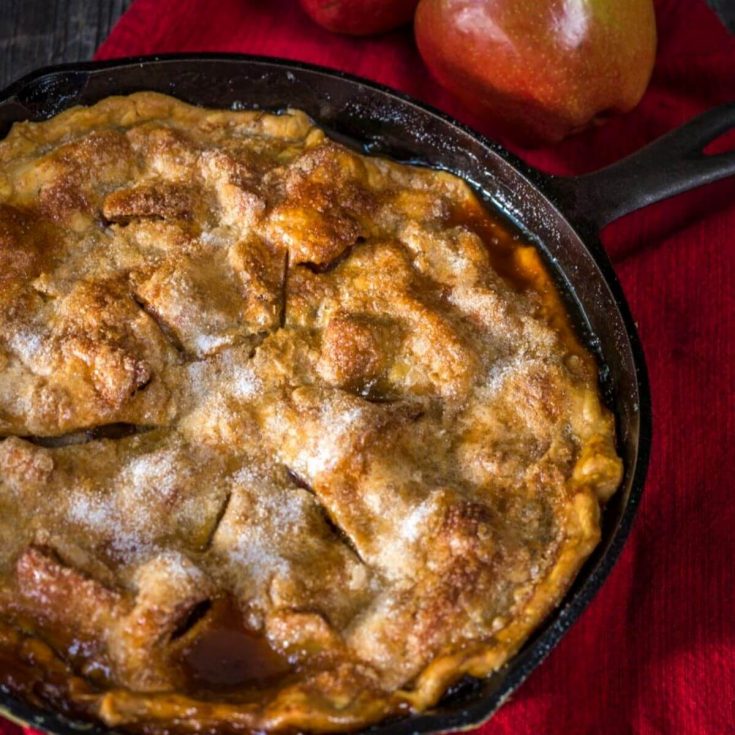 Apple Rhubarb Pie (Skillet Recipe) - Hostess At Heart