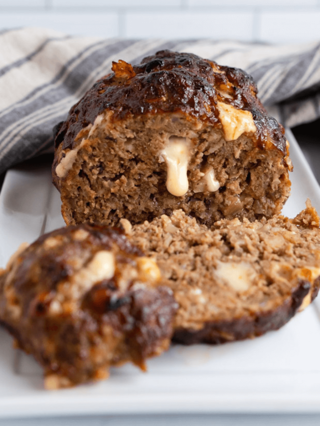 Cheese Stuffed Meatloaf with Beef & Pork