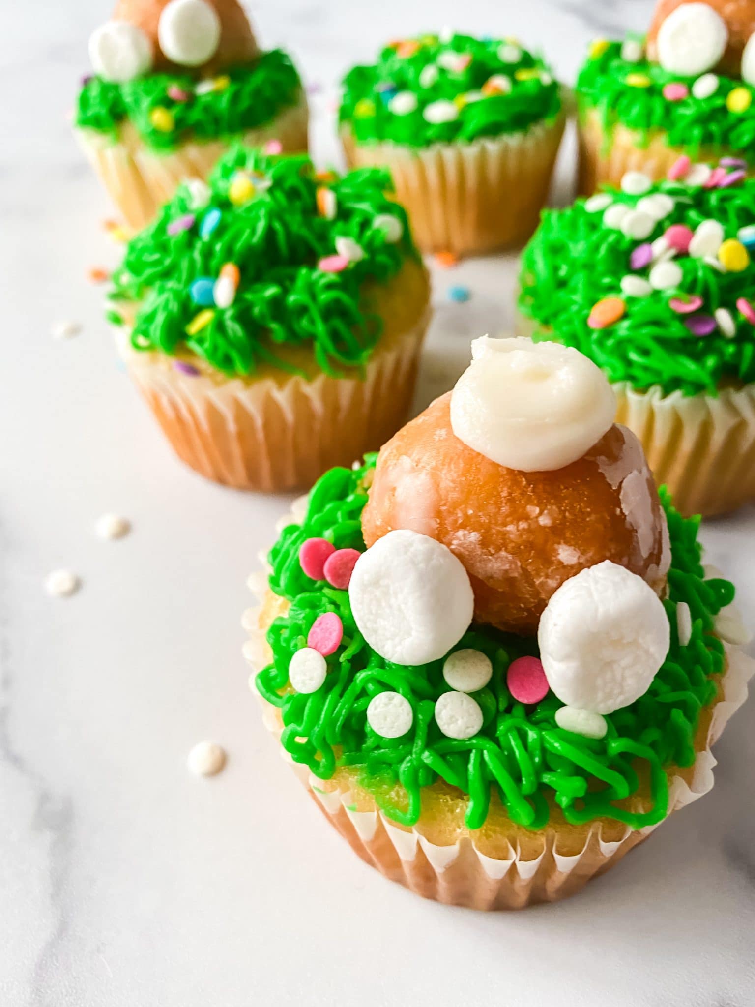 Bunny Butt Cupcakes on display.