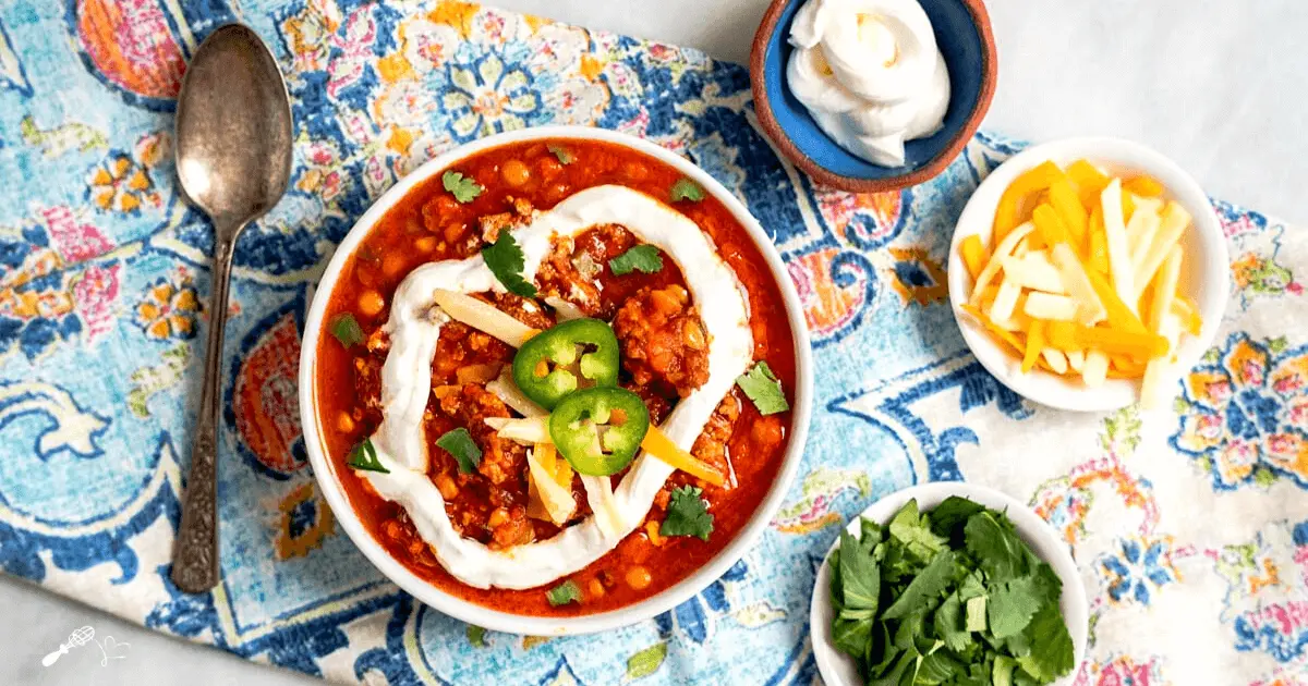halal lamb lentil chili warming Middle Eastern spiced game day crowd easy one pot