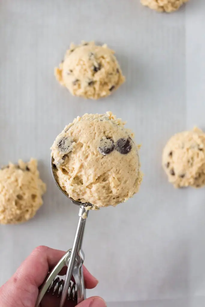 Scoop full of cookie dough