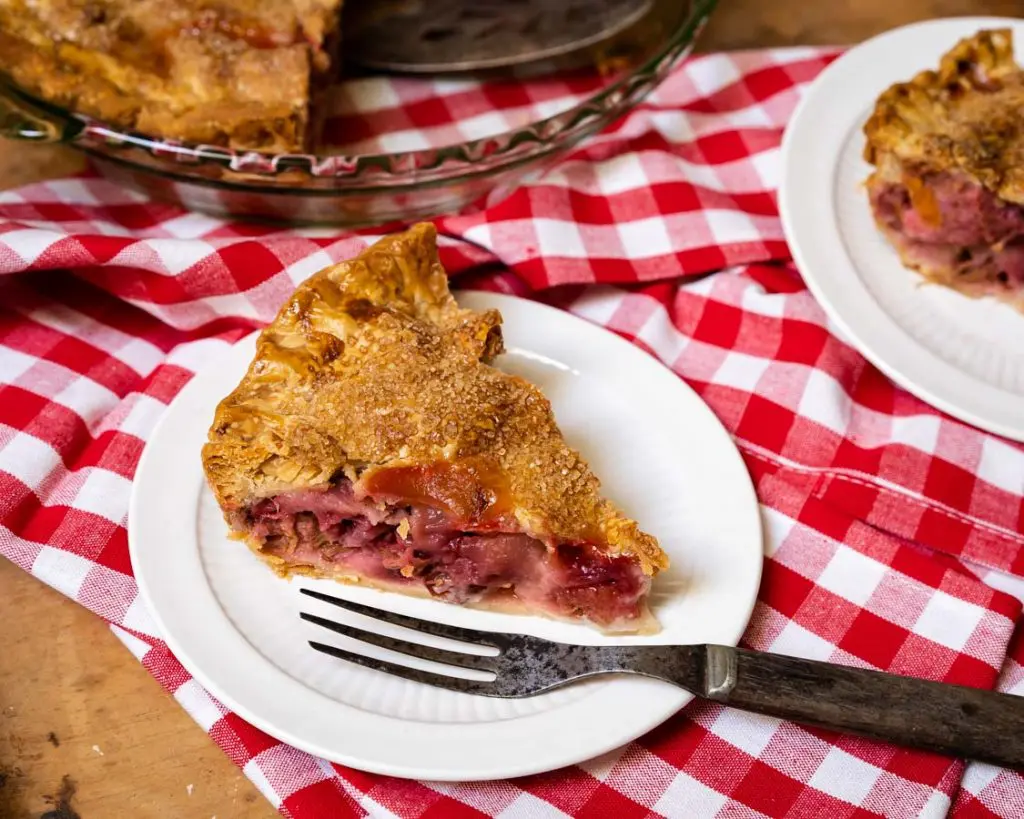 Easy strawberry pie slice on a plate. 