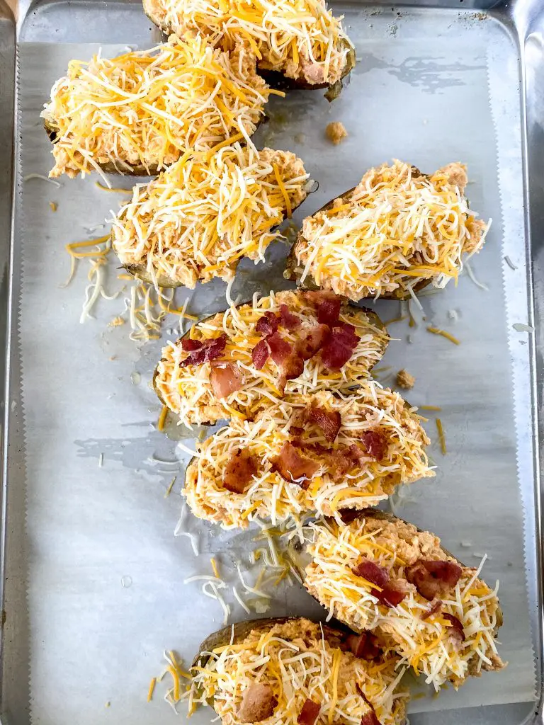 Potatoes on the sheet pan.