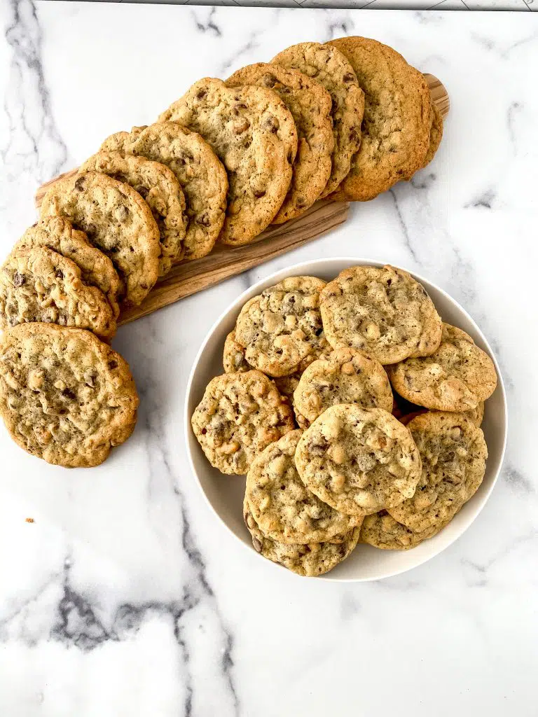 Platter full of Double Tree Chocolate Chip Cookies