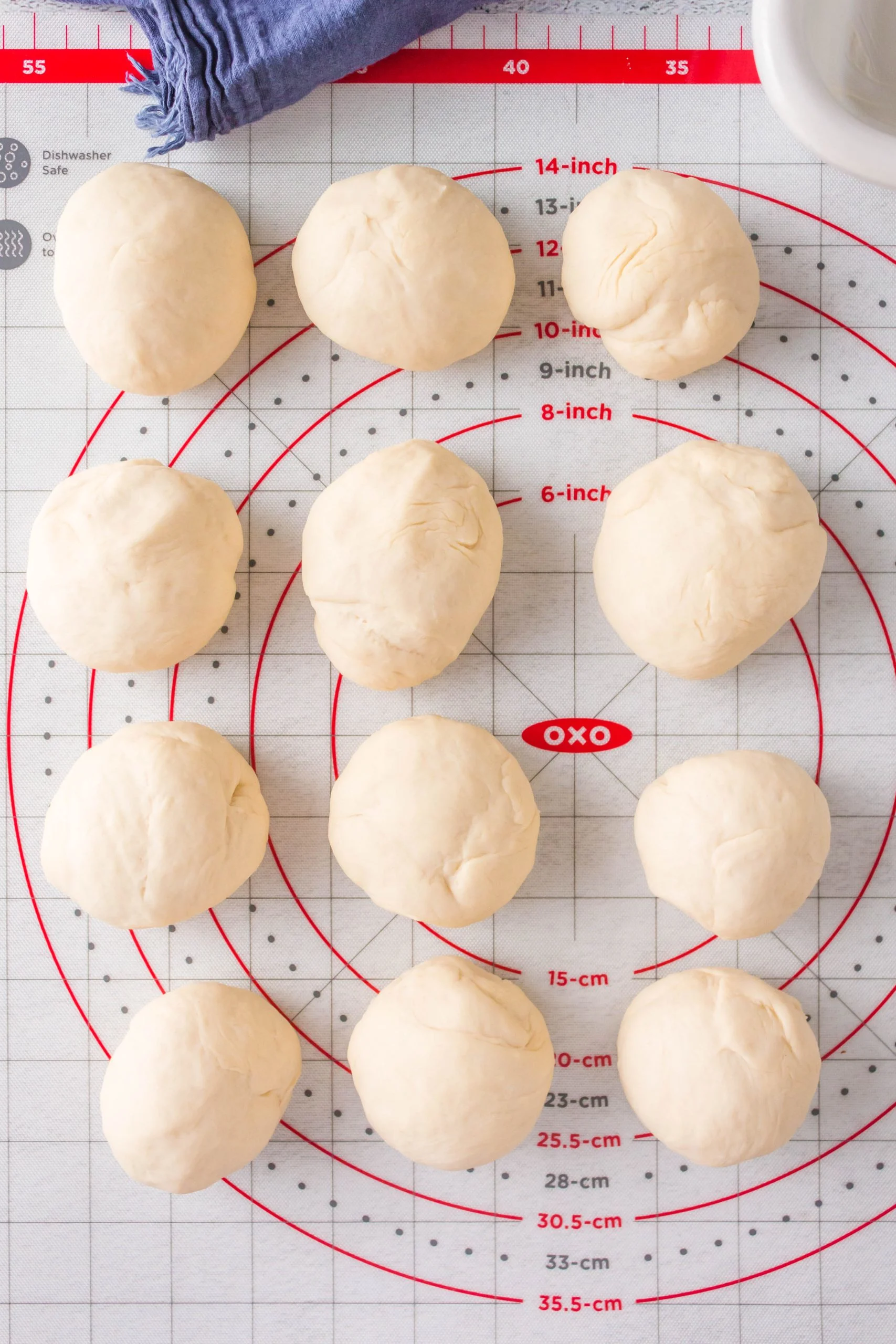 Top down view of rolled dough balls - Hostess At Heart