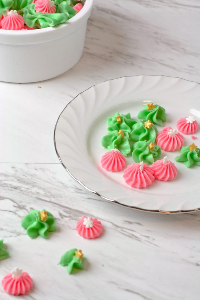 Plate full of beautiful Christmas Cream Cheese Mint recipe.