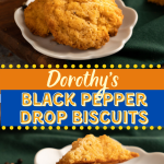 Two photos of black pepper biscuits for Pinterest