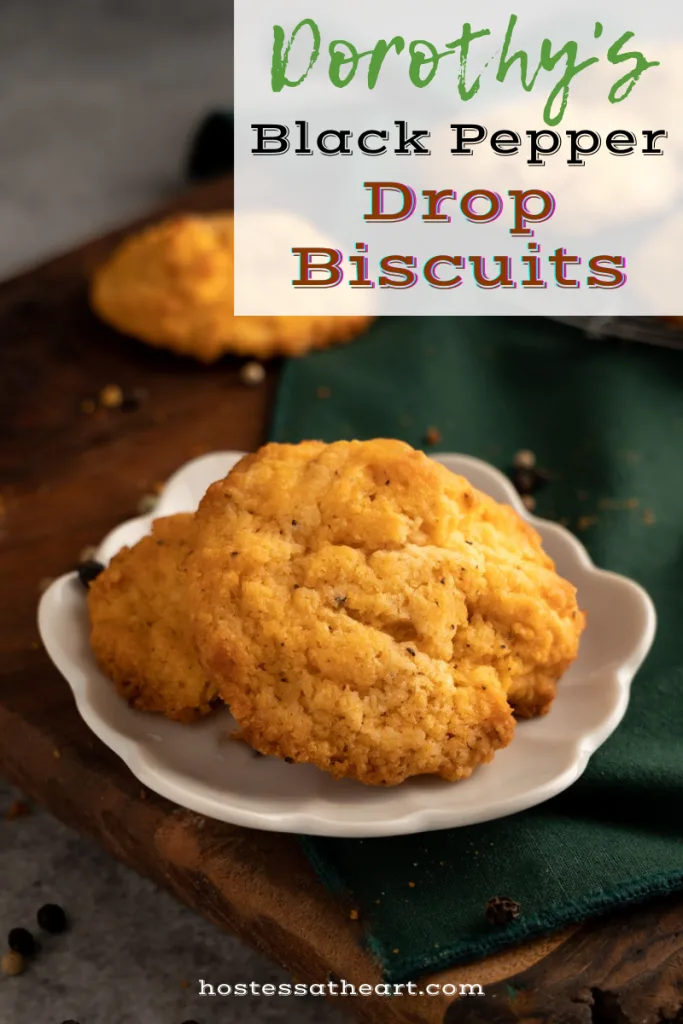 Front view of a homemade black pepper biscuit.