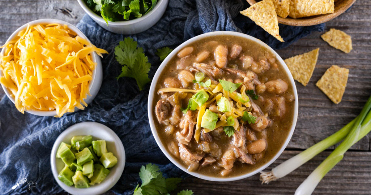 Instant Pot Pork Green Chili with Beans Hostess At Heart