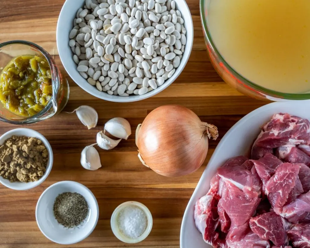 Ingredients used to make Pork Green Chili