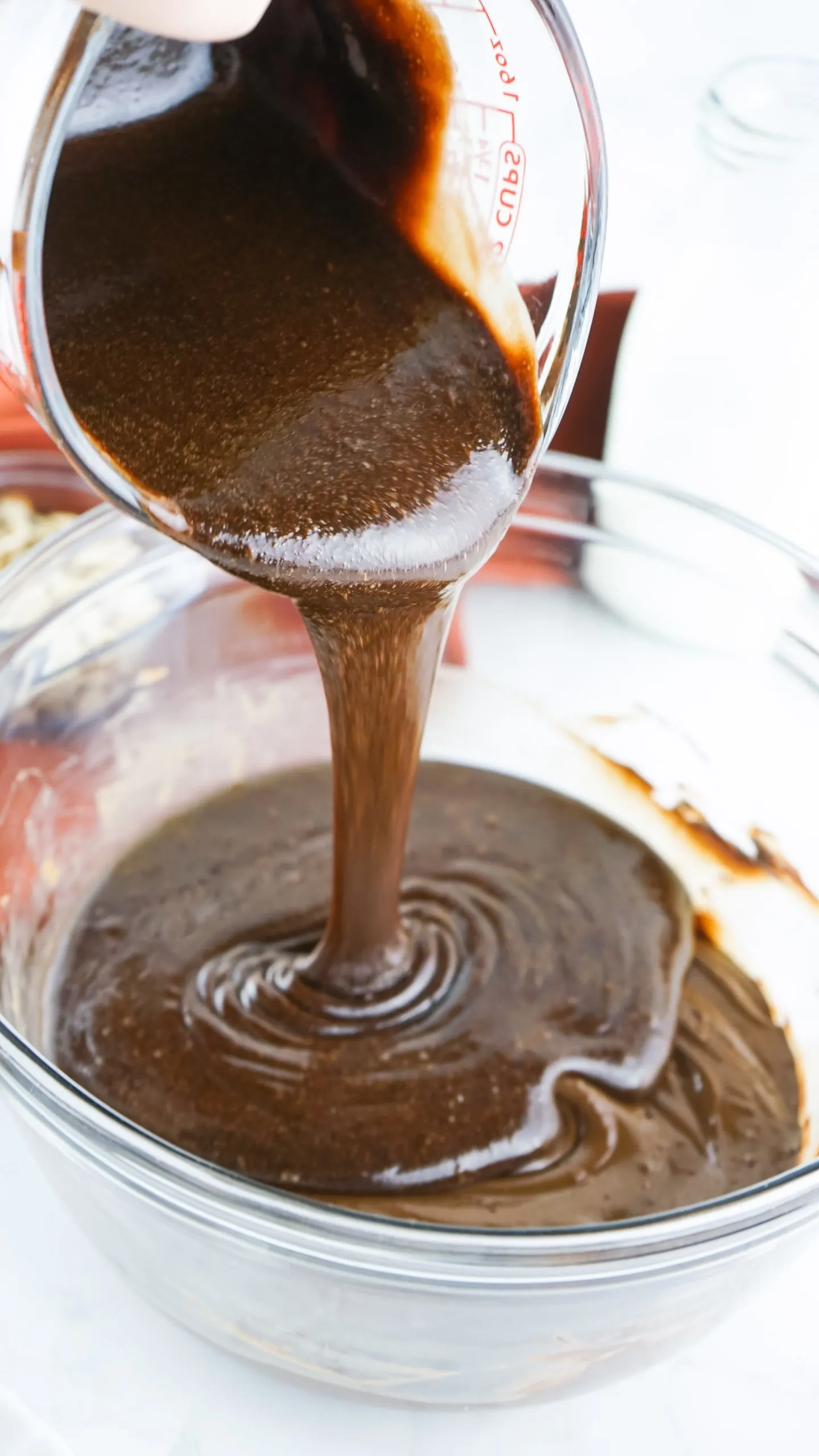 Melted chocolate mixture.