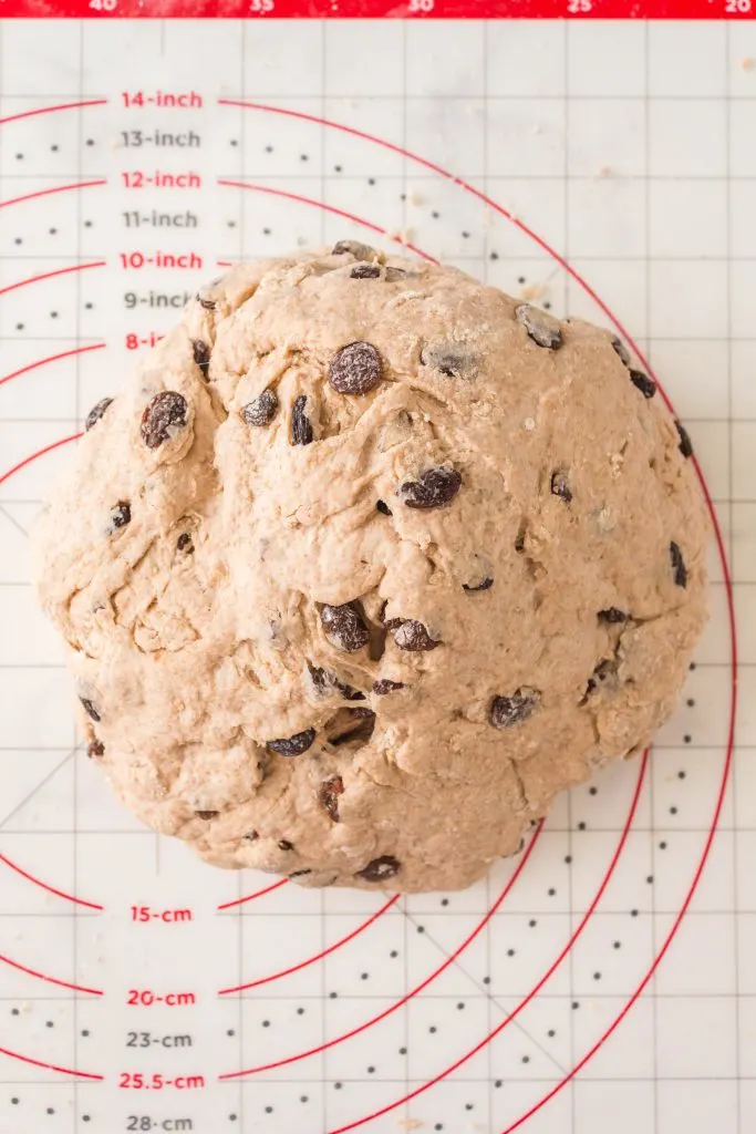 Soda Bread dough with Raisins