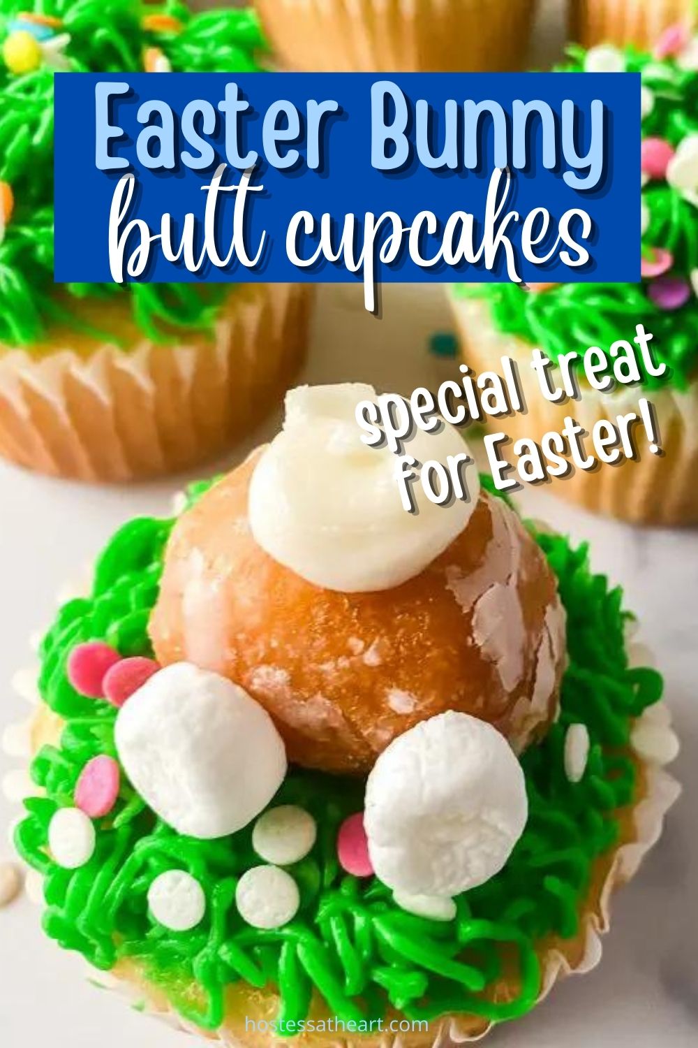 Easter Bunny Butt Cupcakes