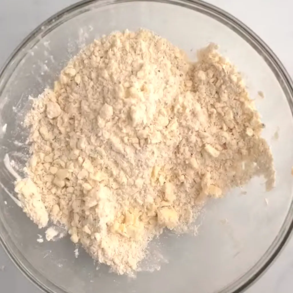 Butter cut into flour