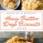 Collage of biscuits staacked in a bowl.