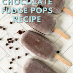 Top down view of chocolate fudge pops surrounded by Chocolate Chips.