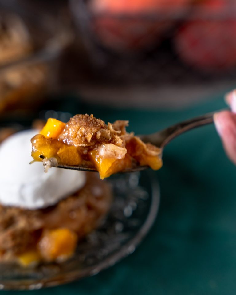 Easy peach crumble with oats recipe hostess at heart