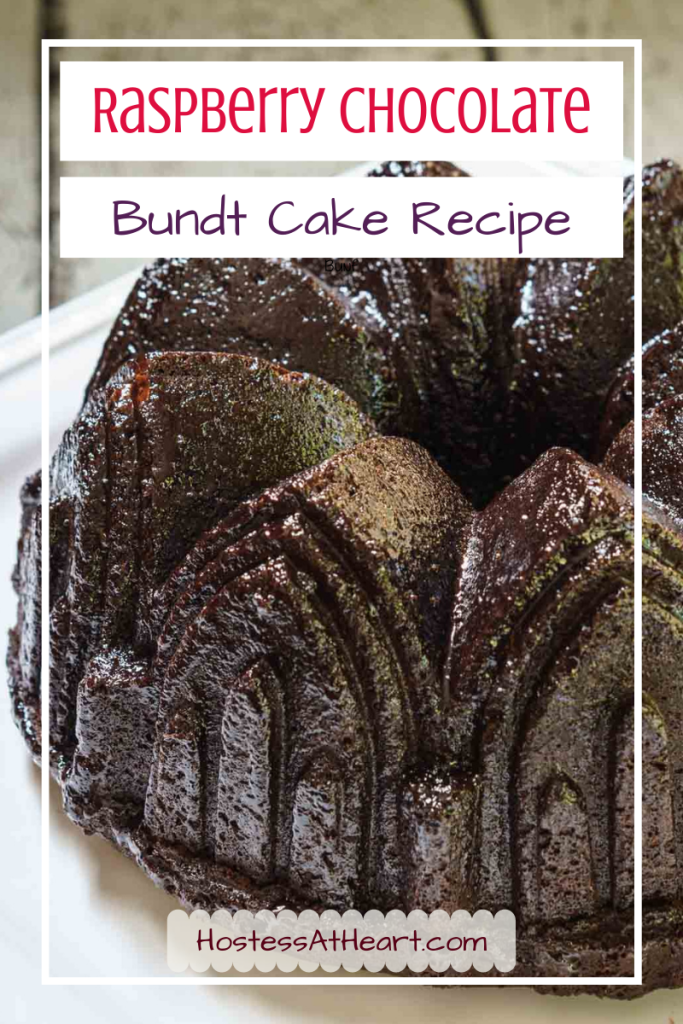 Side view of a chocolate bundt cake