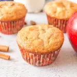 3/4 view of a Apple muffin recipie with pecans