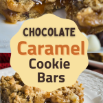 Side view of a Chocolate Chip Caramel cookie bar
