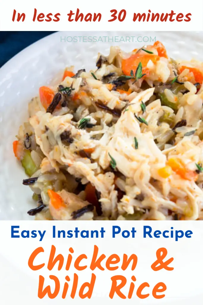 Close-up of instant pot chicken wild rice