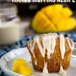 Table level photo of glazed mangoes muffin