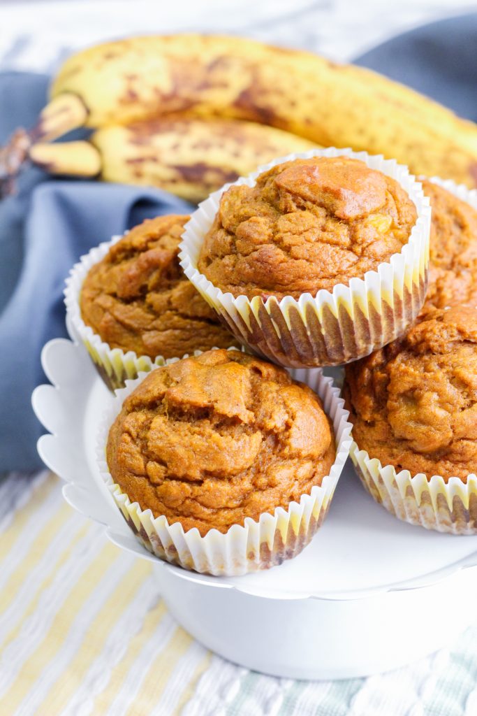 Five stacked muffins.