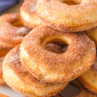 A stack of cinnamon sugar donuts.