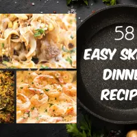 A collage of easy skillet dinner recipes