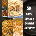 A collage of skillet recipes that can be made easily