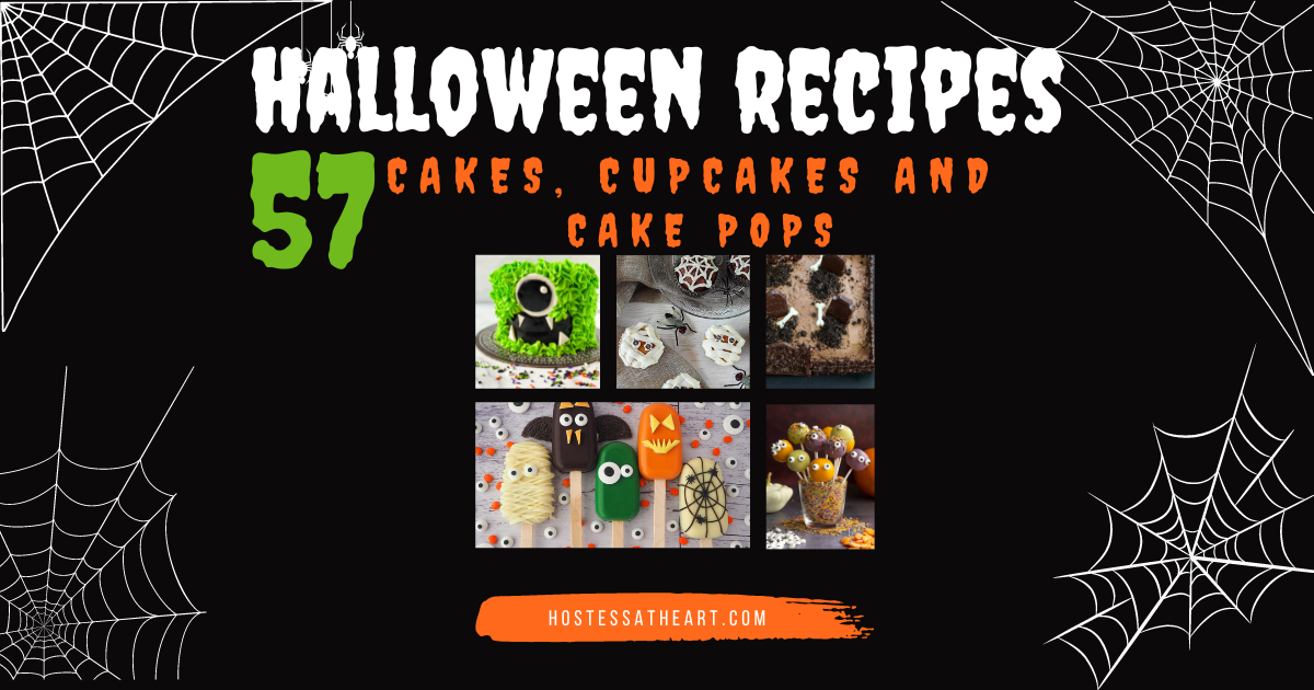 A collage of Halloween desserts for a cake cupcake and cake pop roundup