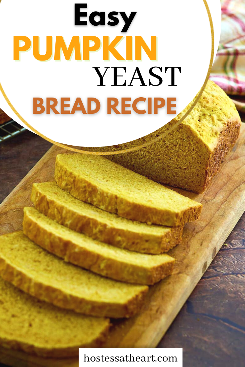 Top view of a sliced pumpkin bread loaf.