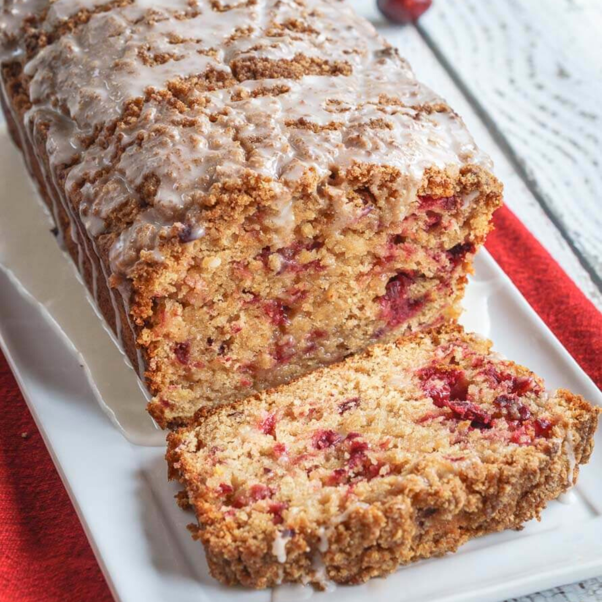 Cranberry Apple Bread with Streusel - Hostess At Heart