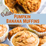 To image collage for pinterest of pumpkin bananna muffins