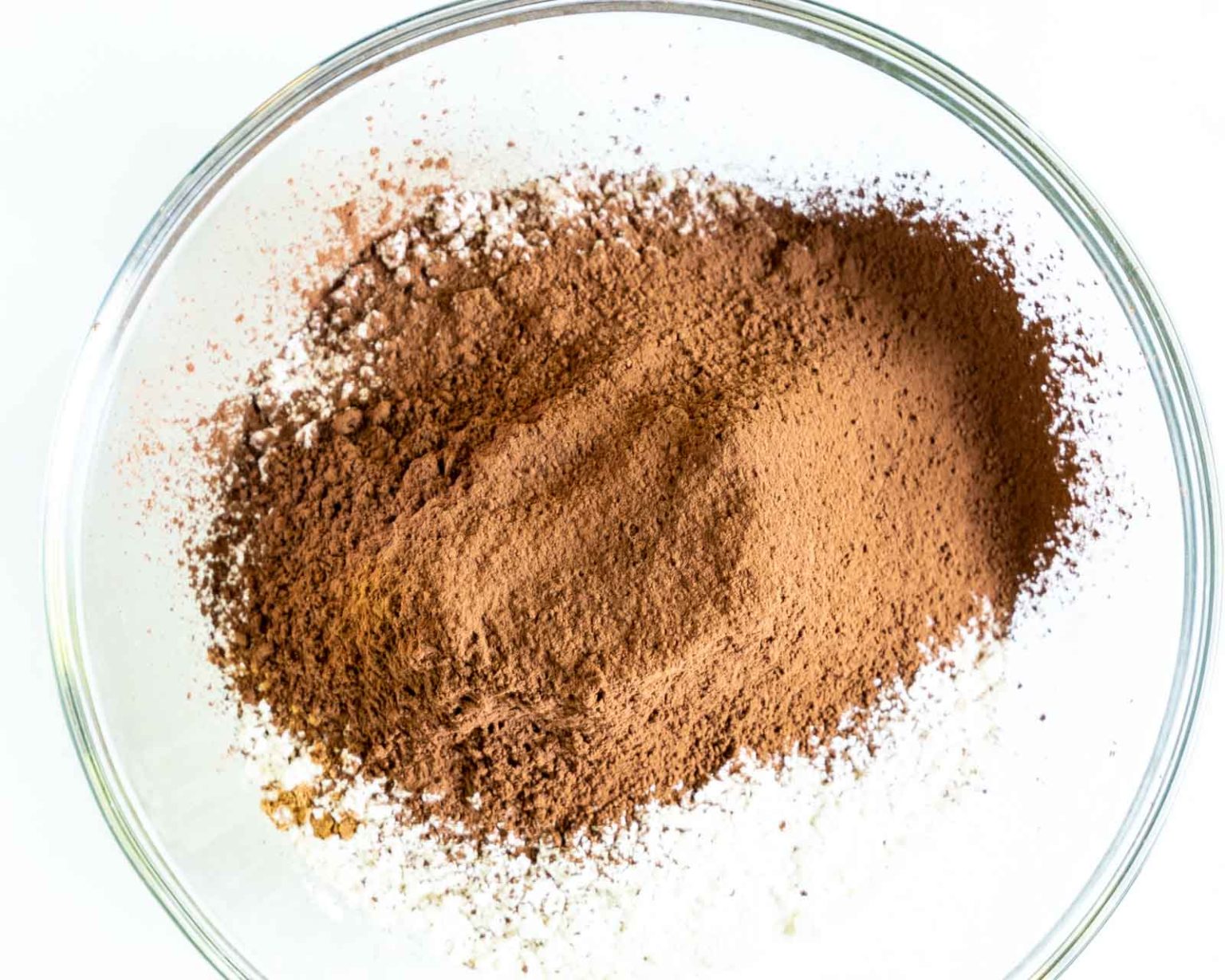 Sifted cocoa in a bowl.