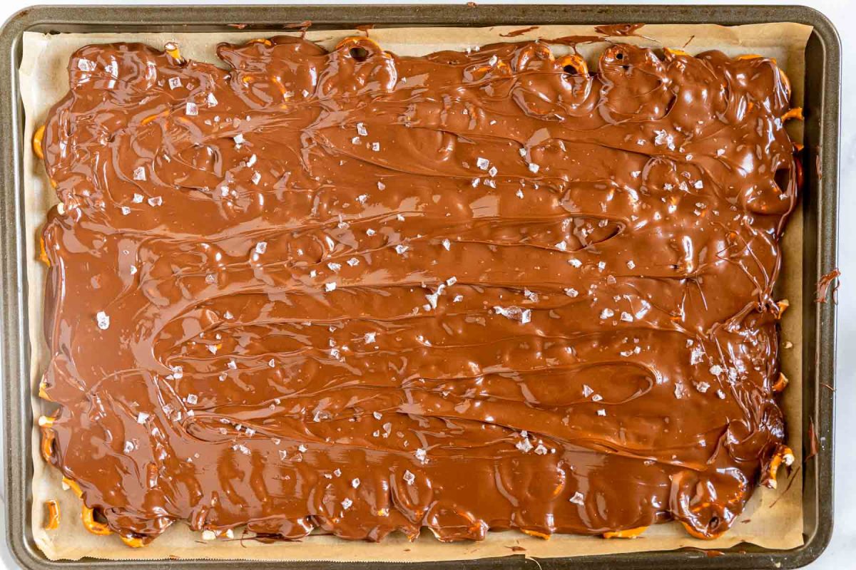 Pretzel Chocolate Bark Recipe with Sea Salt Hostess At Heart