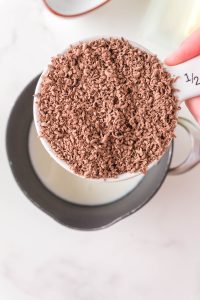 A cup filled with grated chocolate - Hostess At Heart