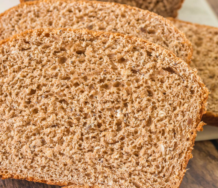 Angled view of multi-grain bread slices - Hostess At Heart