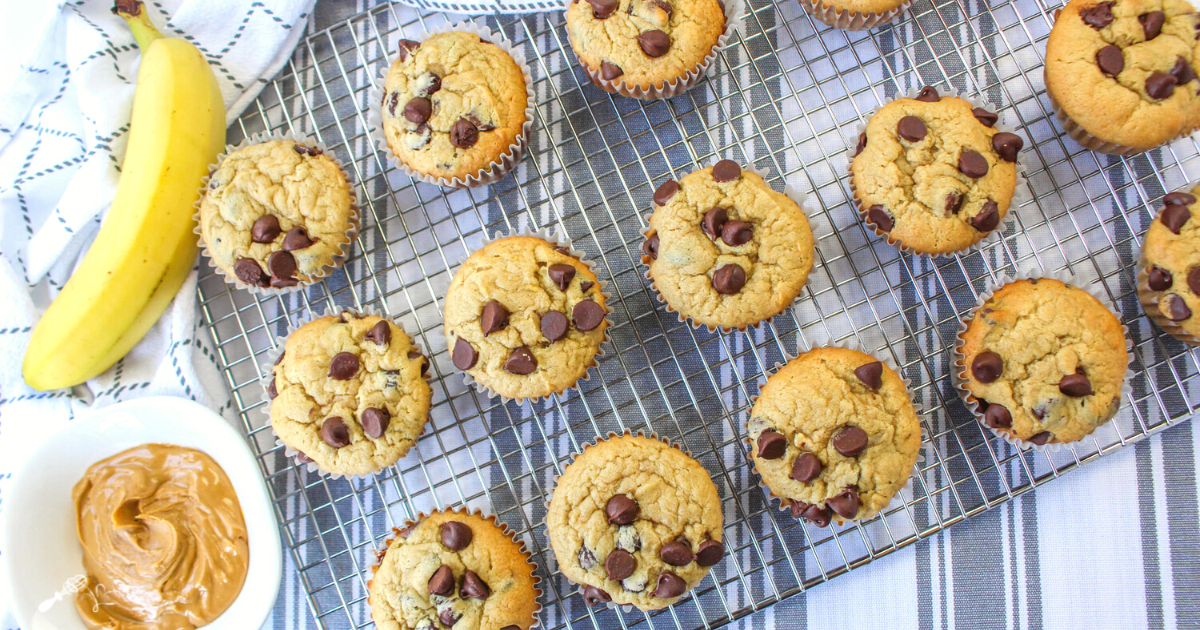 Peanut Butter Banana Muffins Recipe with Chocolate Chips