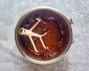 Top-view of a mixing bowl filled with chocolate filling - Hostess At Heart