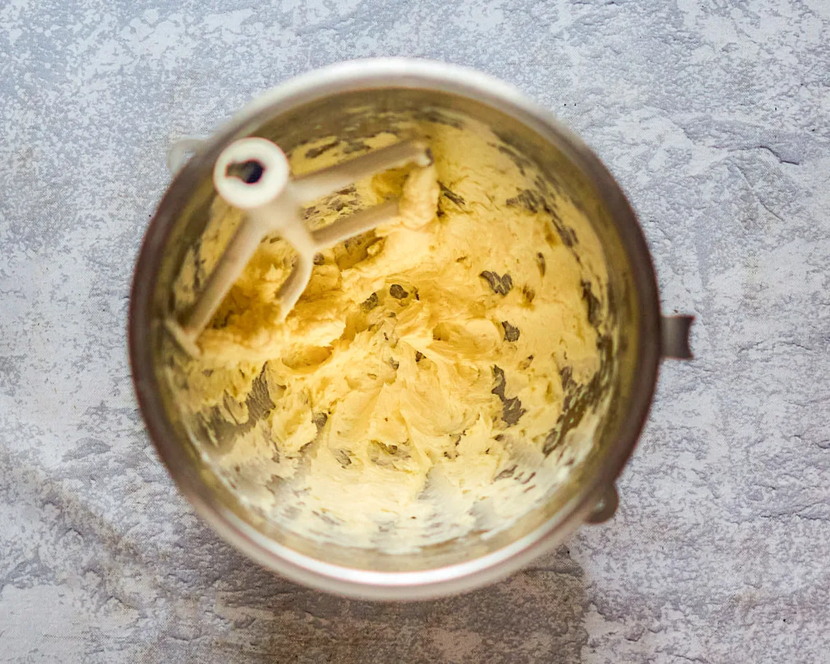 Mixing bowl filled with whipped butter - Hostess At Heart