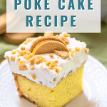 A slice of lemon cake topped with whipped cream and garnished with cookies - Hostess At Heart
