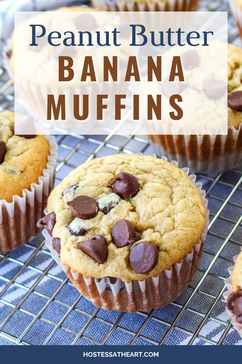 Angled view of a muffin topped with chocolate chips on a cooling rack - Hostess At Heart