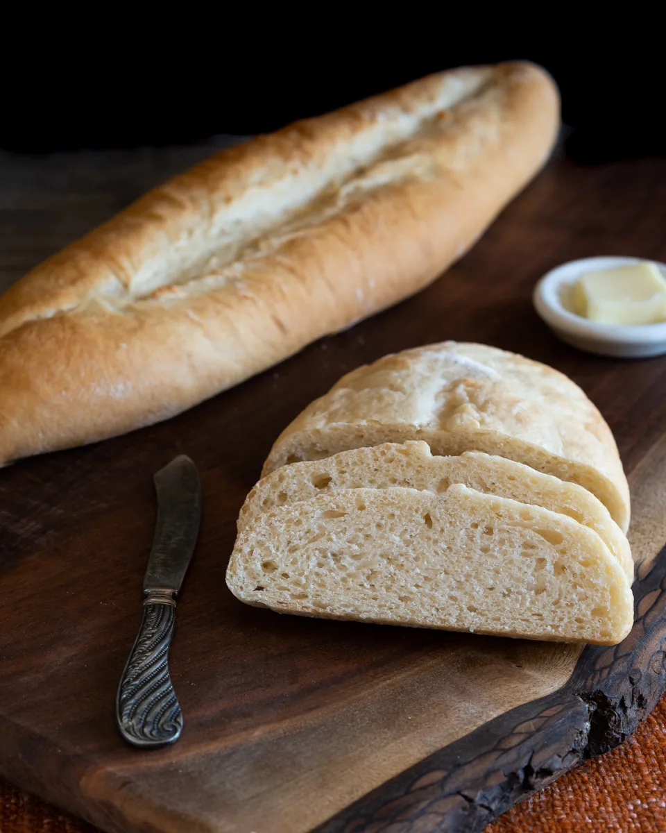 A loaf of sliced bread sitting in front of an uncut loaf of homemade bread - Hostess At Heart