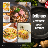Collage of recipes made with leftover ham. - Hostess At Heart
