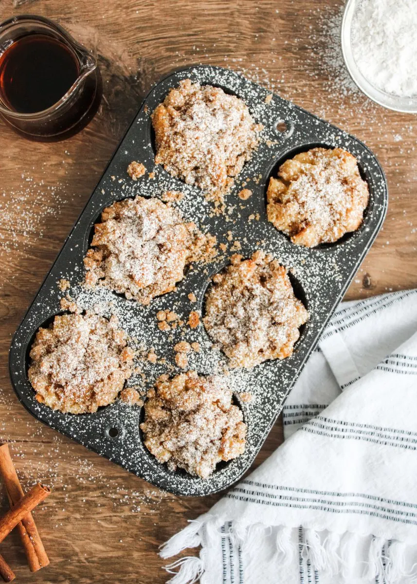 Top down view of a cupcake pan filled with baked muffins - Hostess At Heart