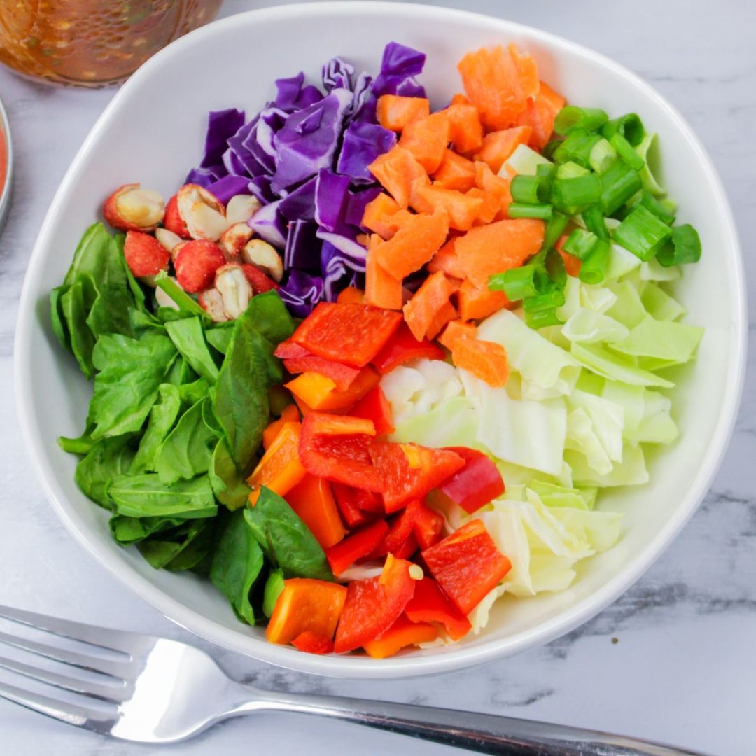 Chopped Thai Salad with Spicy Thai Dressing - Hostess At Heart