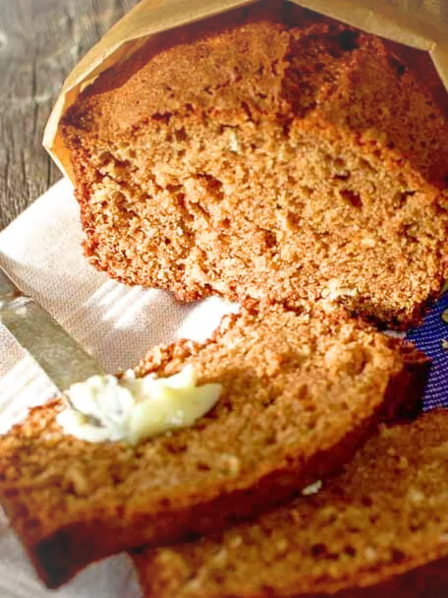 Tableview of a loaf of bread with the front slices sitting in the front - Hostess At Heart