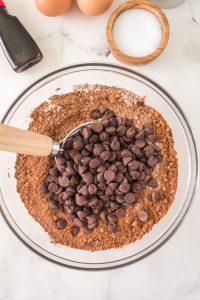 Chocolate chips stirred into a mix of cocoa and flour - Hostess At Heart