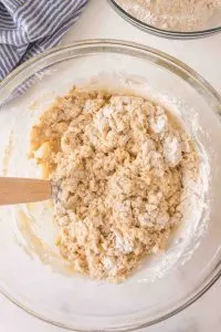 Dough ingredients being mixed together in a mixing bowl. Hostess At Heart